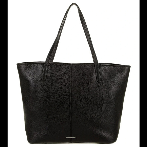 REBECCA MINKOFF BLACK PEBBLED LEATHER TOTE - Picture 1 of 11